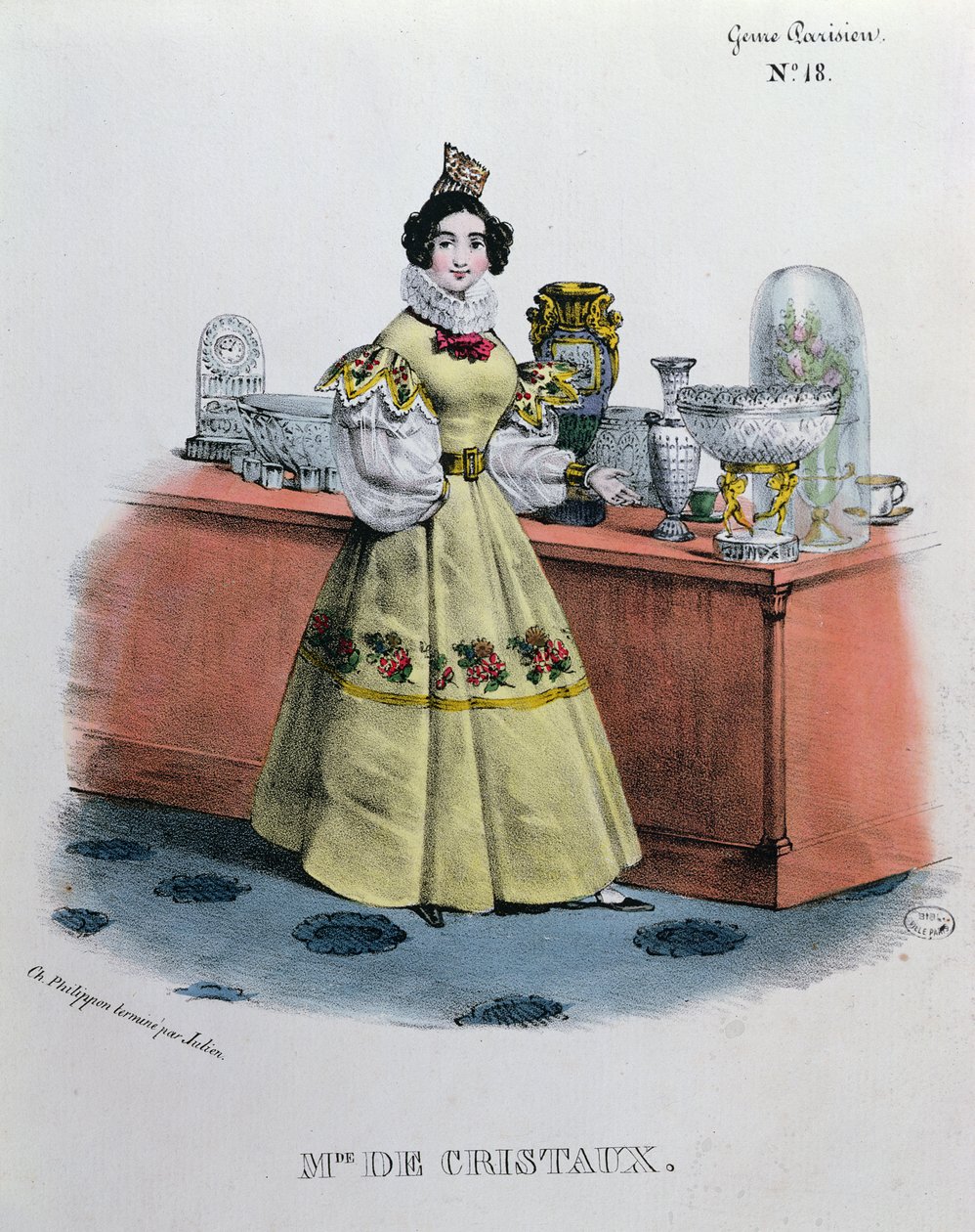 Een kristalverkoper, ca. 1840 door Charles Philipon