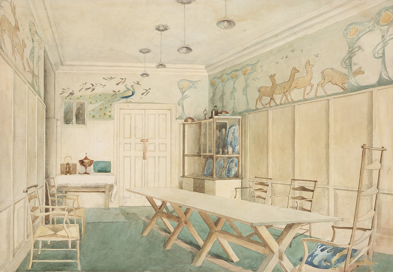 Eetkamer op 37 Cheyne Walk, Chelsea door Charles Robert Ashbee