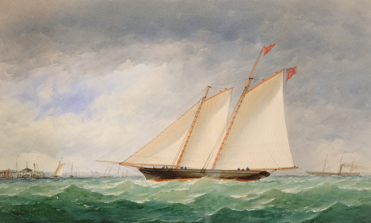 Schoenerjacht bij Ryde, Isle of Wight door Charles Taylor