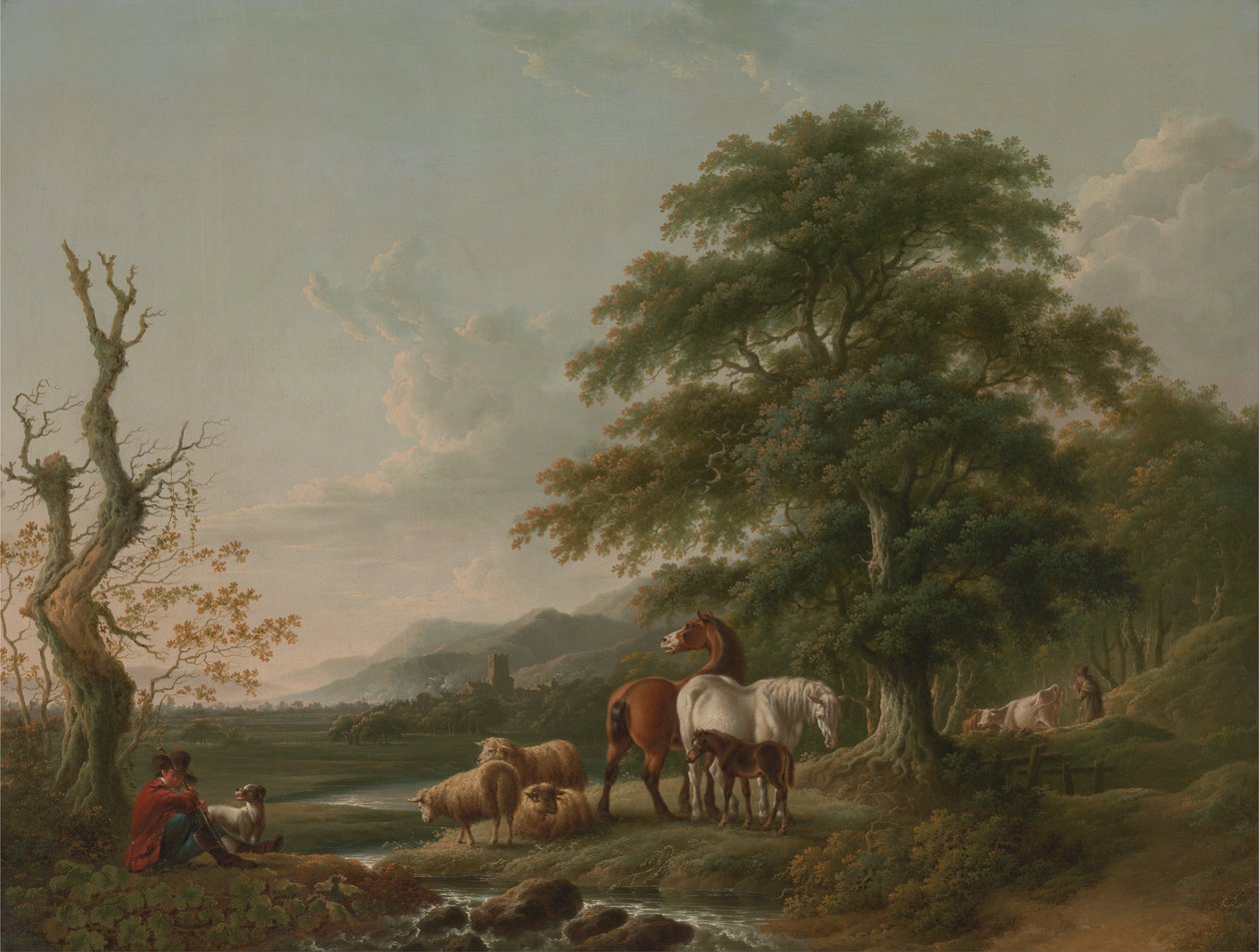 Landschap met een herder door Charles Towne
