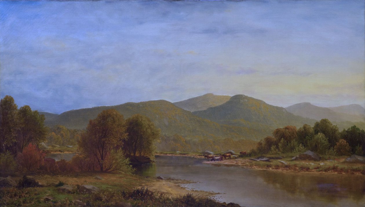 Uitzicht op de Pemigewasset-rivier, New Hampshire door Charles Wilson Knapp