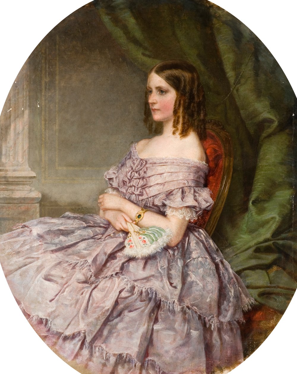 Dame in lila door Charles Wynne Nicholls