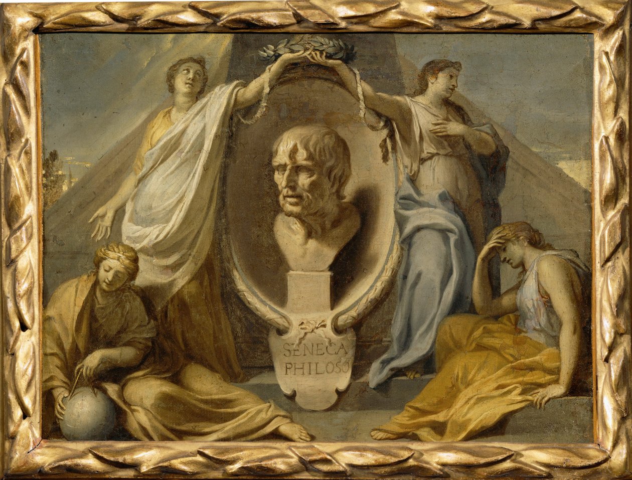 Het graf van Seneca ... door Charles (attr. to) Le Brun