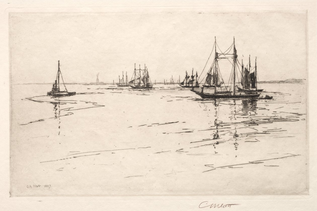 Buttermilk Channel, New York, 1889 door Charles Adams Platt