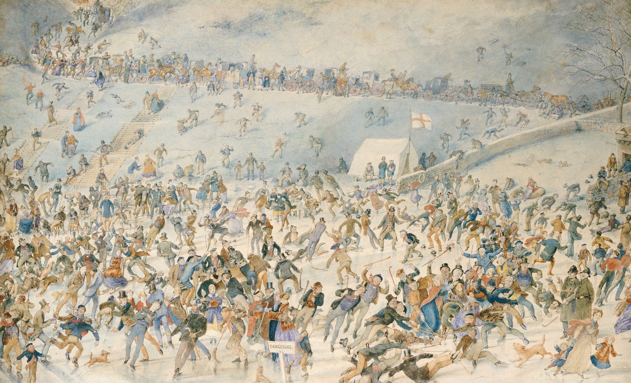 Figuren schaatsen, 1876 door Charles Altamont Doyle