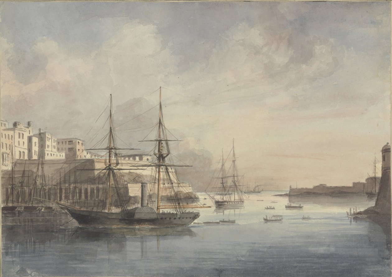 Uitzicht op Malta, ca. 1849 door Charles Andrew Dyce