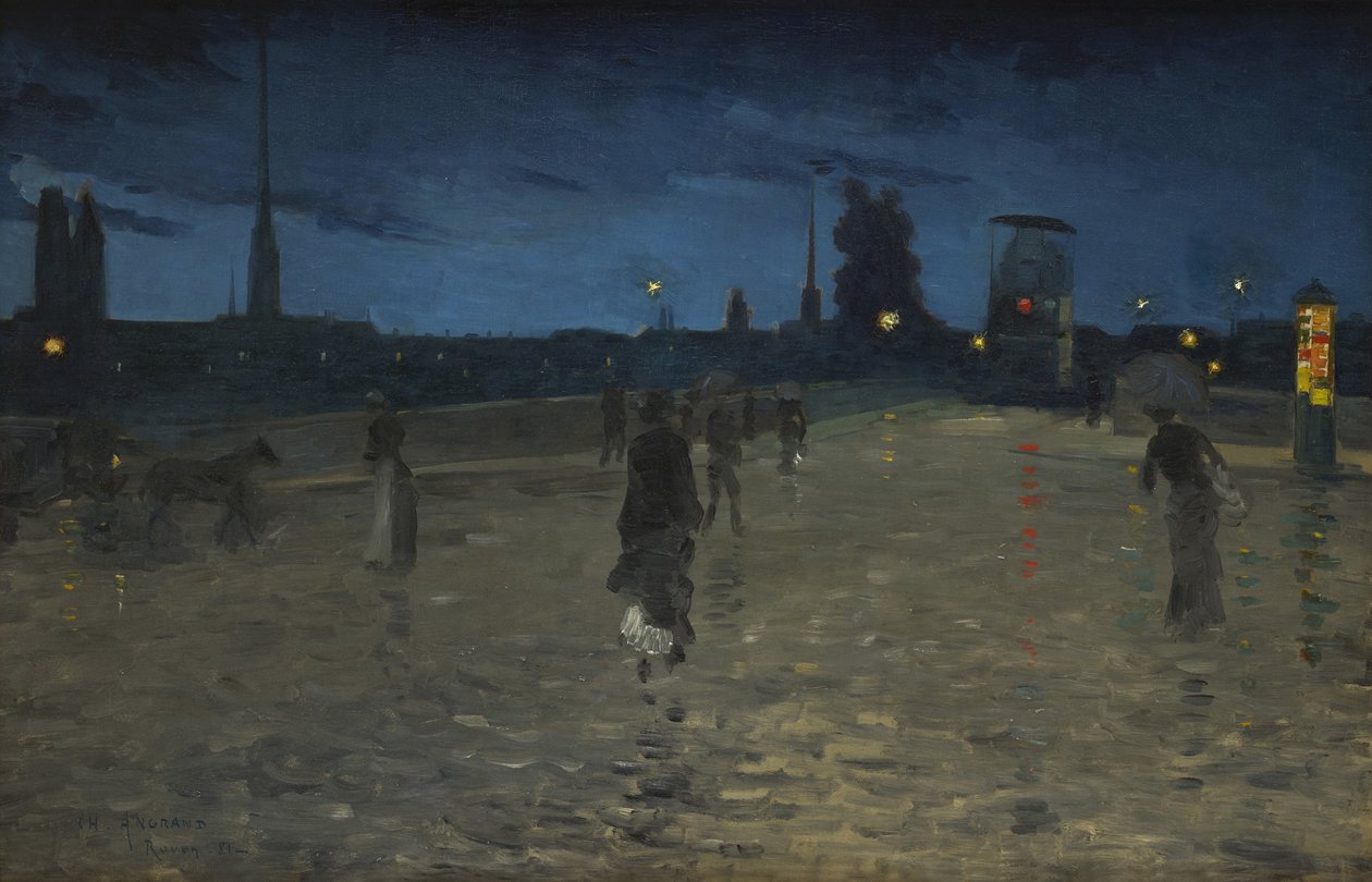 Le Pont de Pierre, Rouen door Charles Angrand