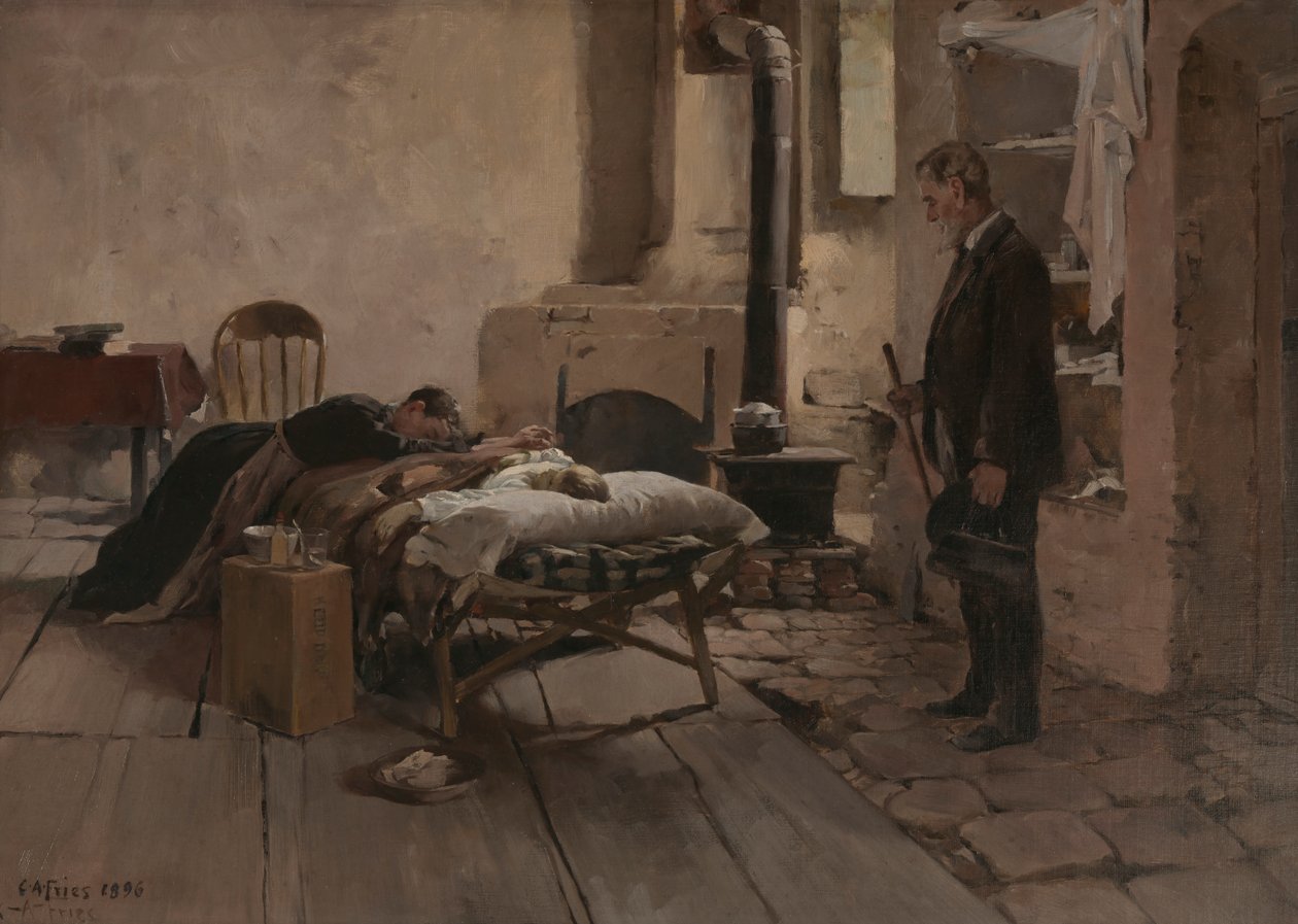 Te laat, 1896 door Charles Arthur Fries