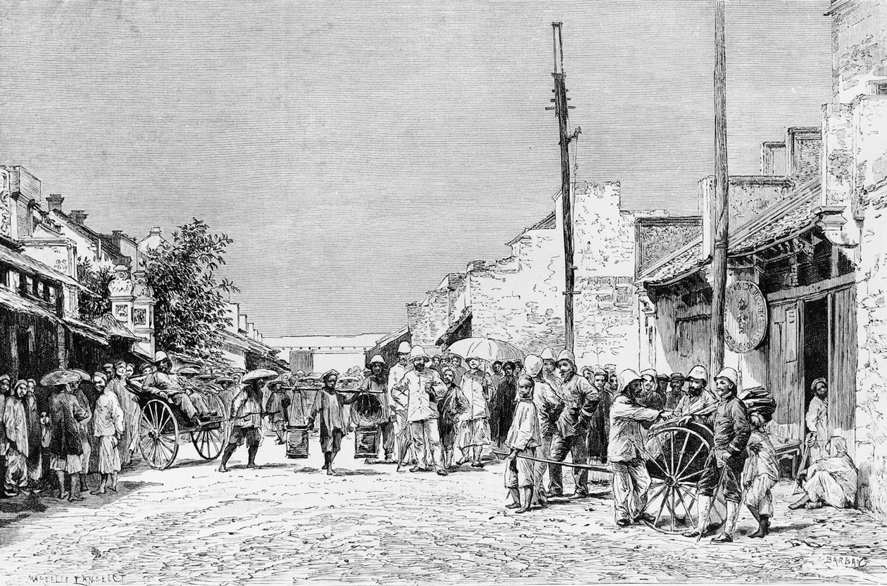 Franse Residentie in Hanoi, 1884 door Charles Barbant