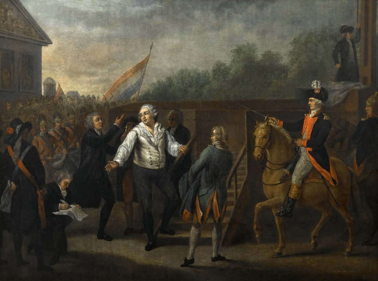 Lodewijk XVI voor het schavot door Charles Benazech