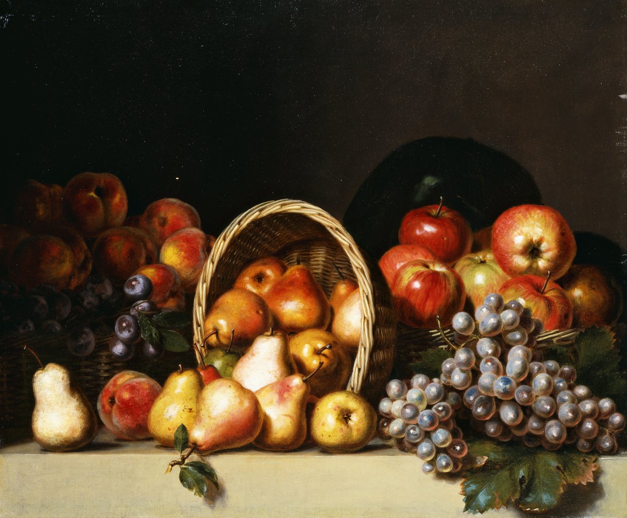 Appels, peren, pruimen en druiven door Charles Bird King