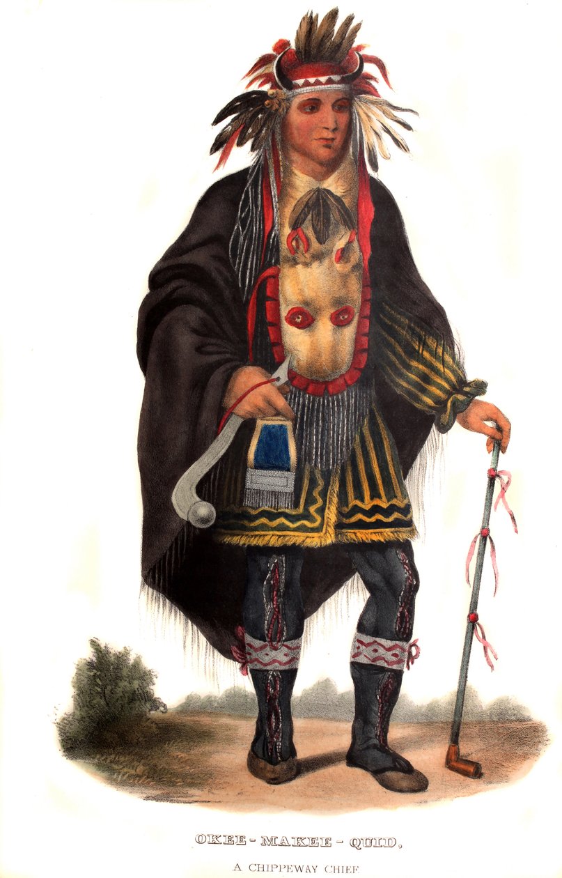 Okeemakeequid, een Chippeway hoofd door Charles Bird King