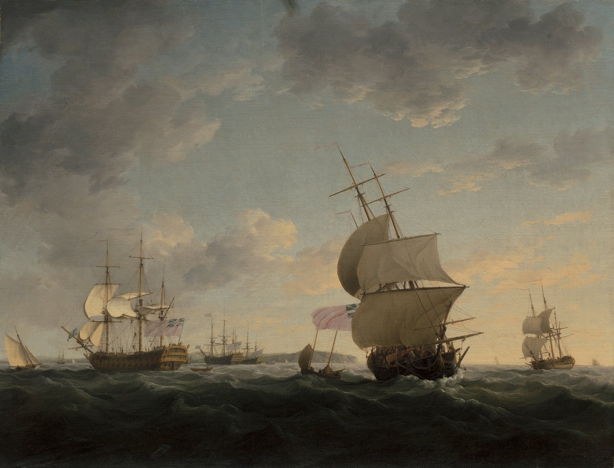Scheepvaart in het Engelse Kanaal door Charles Brooking