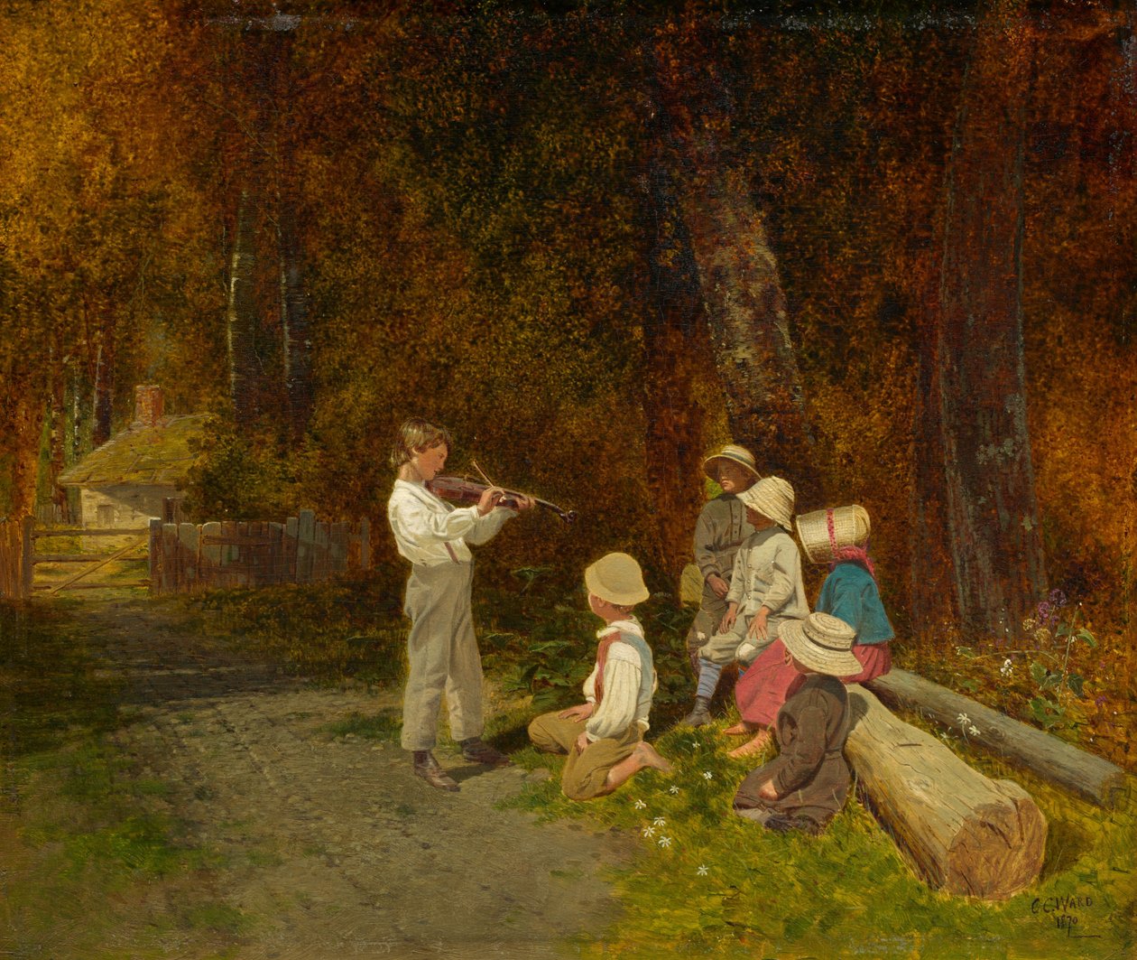 Zijn Eerste Verschijning in het Openbaar, 1870 door Charles Caleb Ward