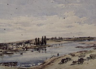 Uitzicht op Amboise door Charles Claude Pyne