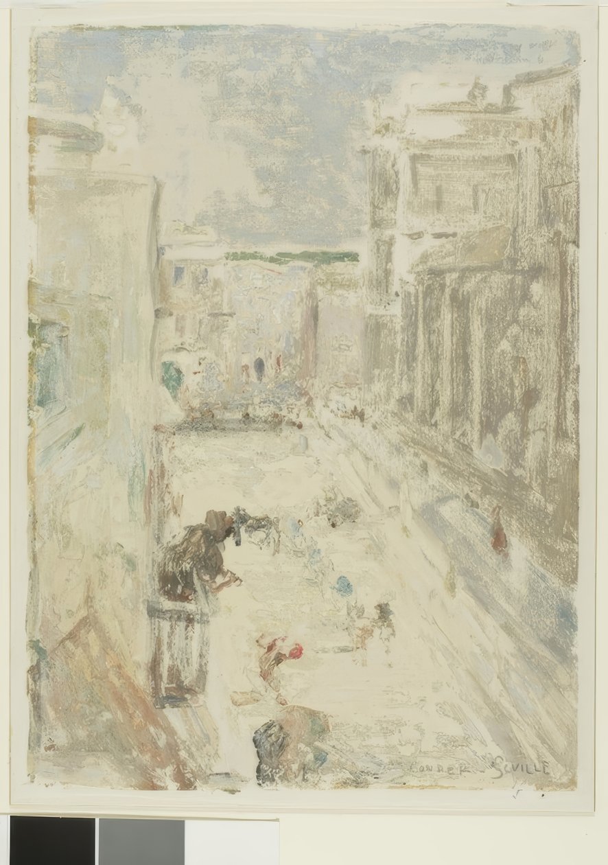 Straat in Sevilla door Charles Edward Conder