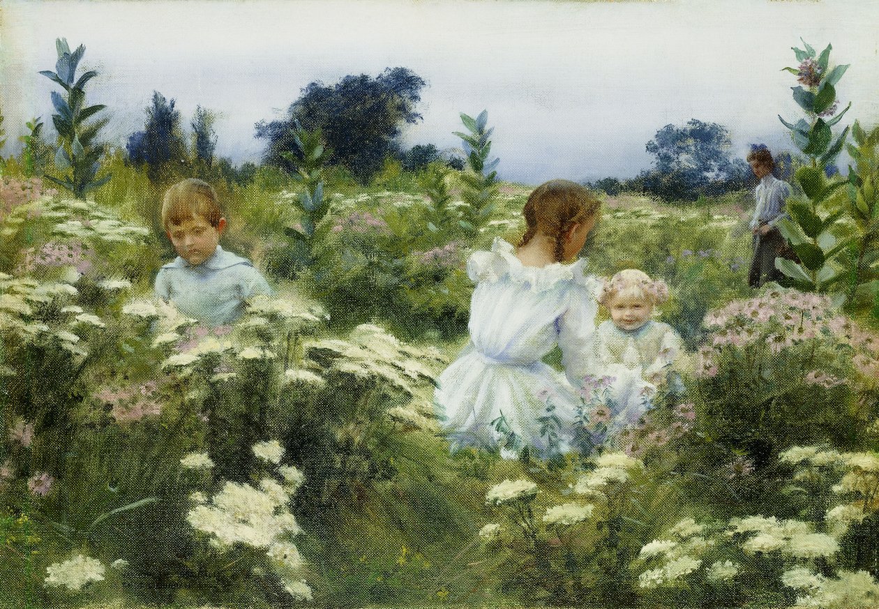 Tussen de Wilde Bloemen door Charles Courtney Curran