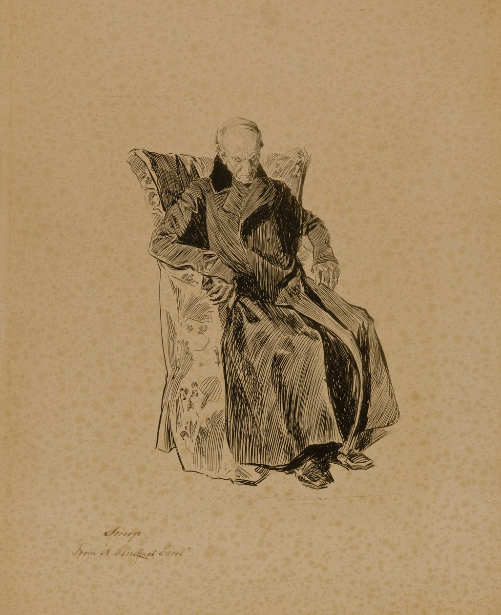 Scrooge, uit "A Christmas Carol". door Charles Dana Gibson