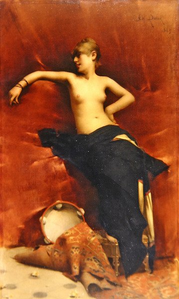 Rustende oosterse danseres door Charles Daux