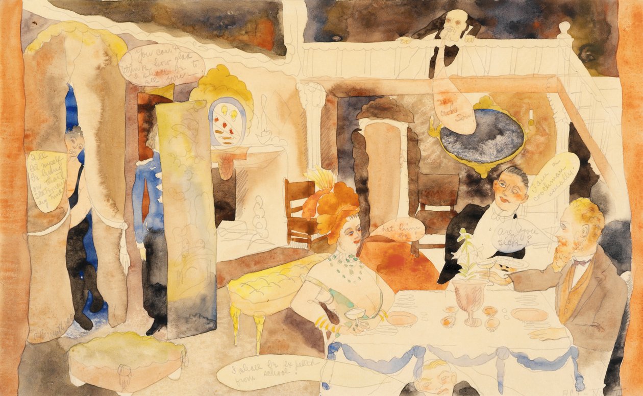 Lulu en Alva Schön tijdens de Lunch door Charles Demuth