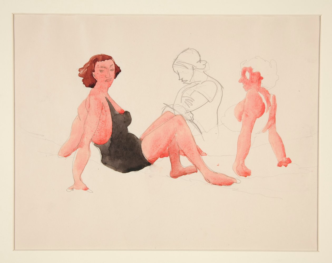 Drie vrouwen op het strand, Provincetown door Charles Demuth