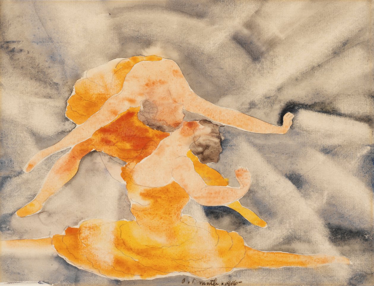Twee vrouwelijke acrobaten, 1916 door Charles Demuth