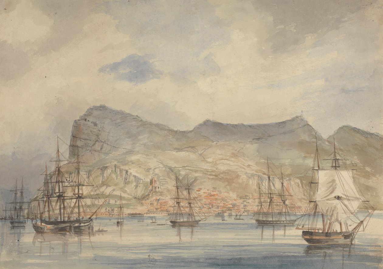 Uitzicht op Gibraltar door Charles Dyce
