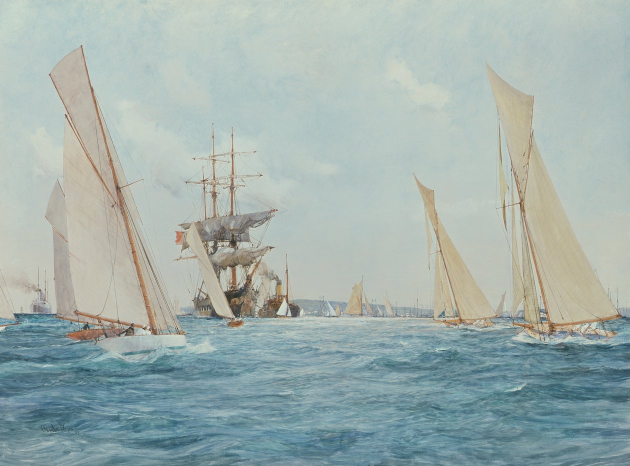 Een jachtrace door Charles Edward Dixon