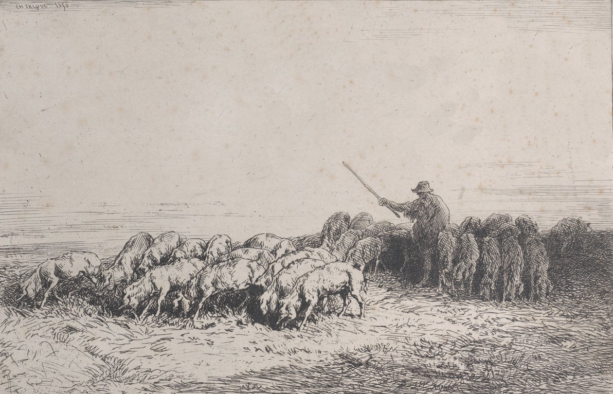 Een Kudde Varkens door Charles Emile Jacque