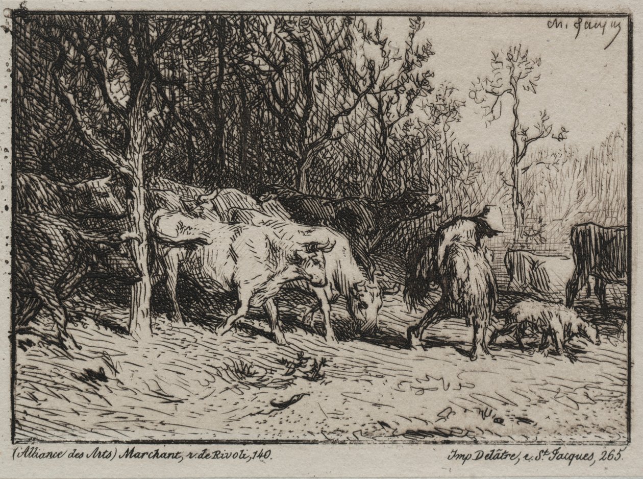 Koeherder door Charles Emile Jacque