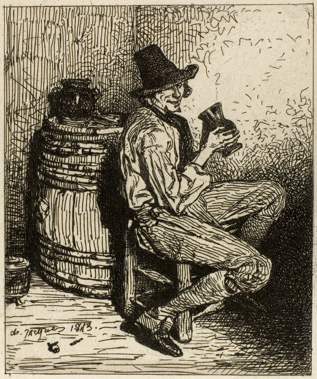 Drinker door Charles Emile Jacque
