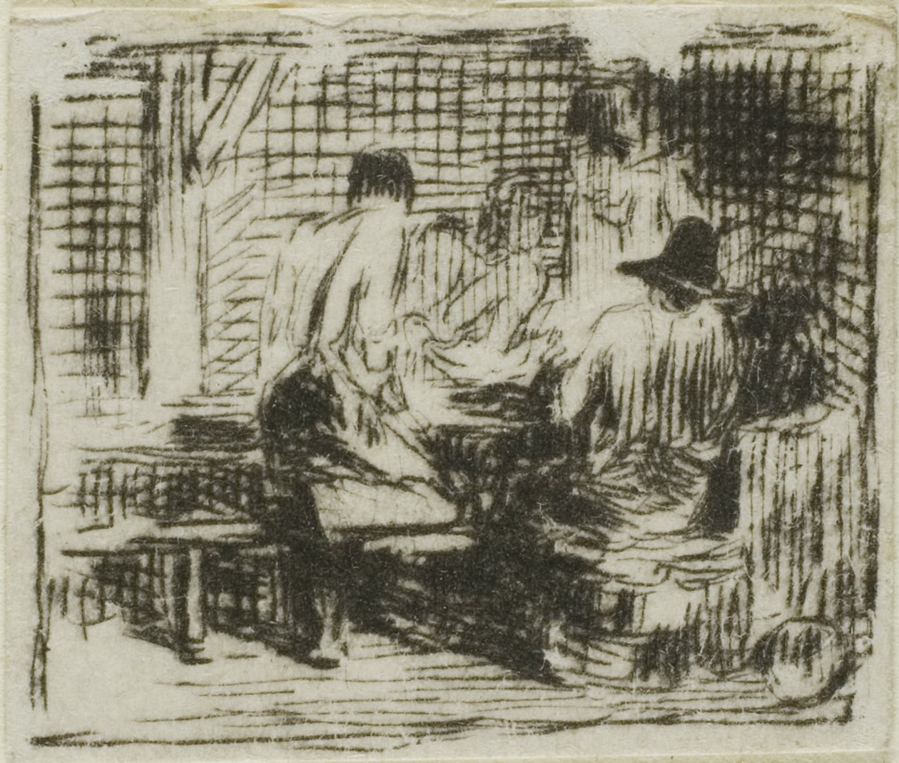 Drinkers door Charles Emile Jacque