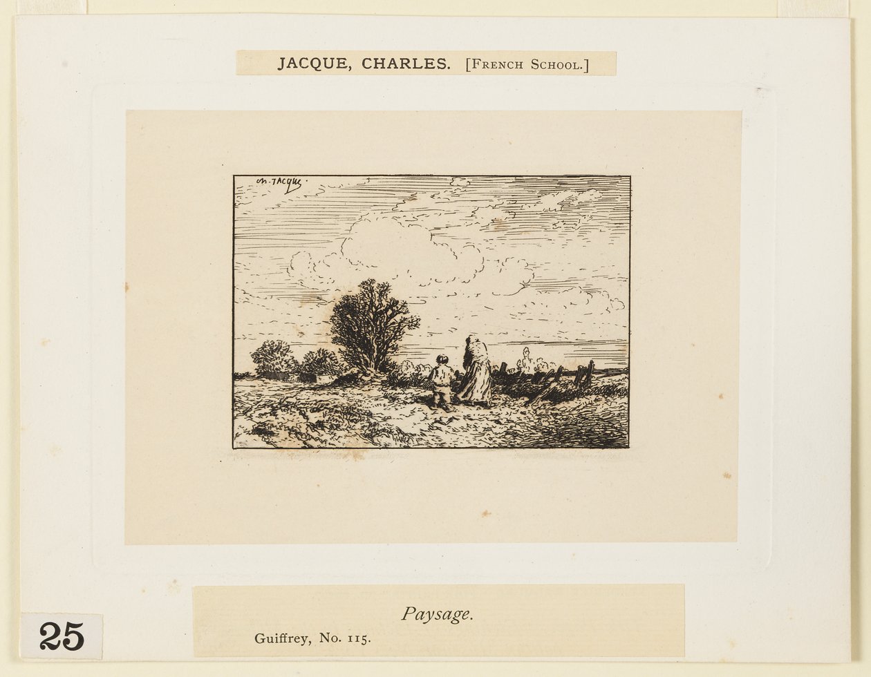 Landschap door Charles Emile Jacque