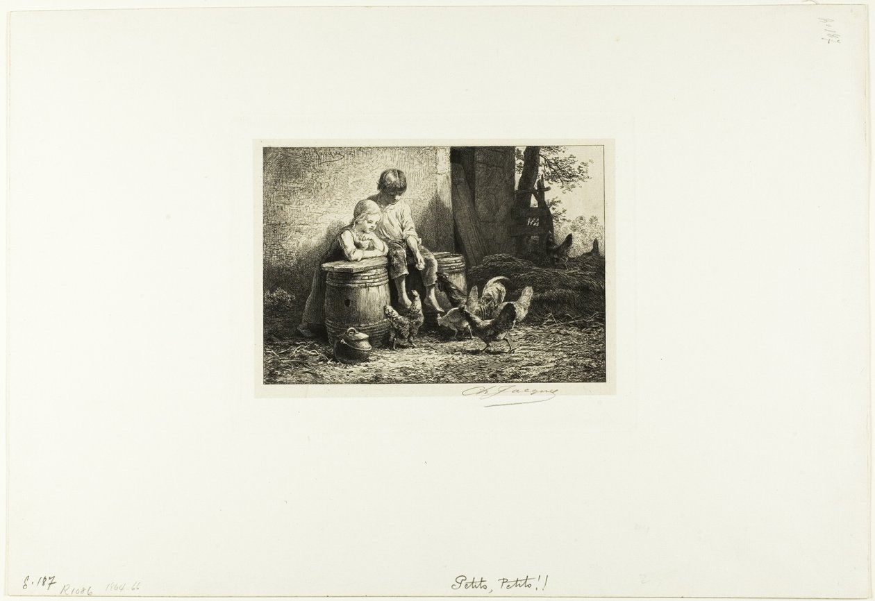 Petits! Petits! door Charles Emile Jacque