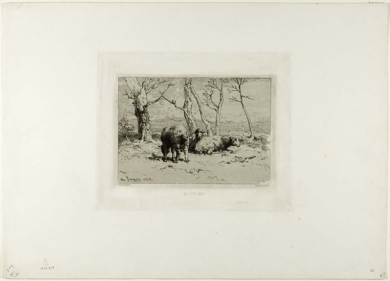 Schapen door Charles Emile Jacque
