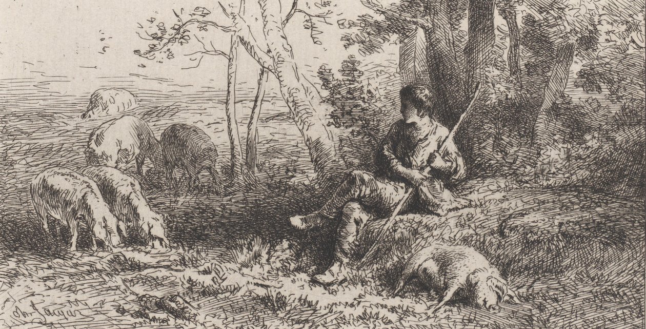 Kleine varkenskudde, 1864 door Charles Emile Jacque
