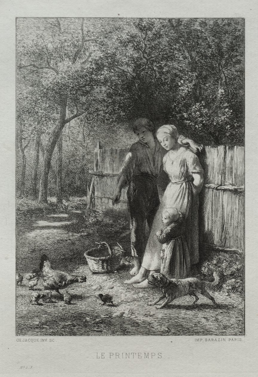 Lente door Charles Emile Jacque