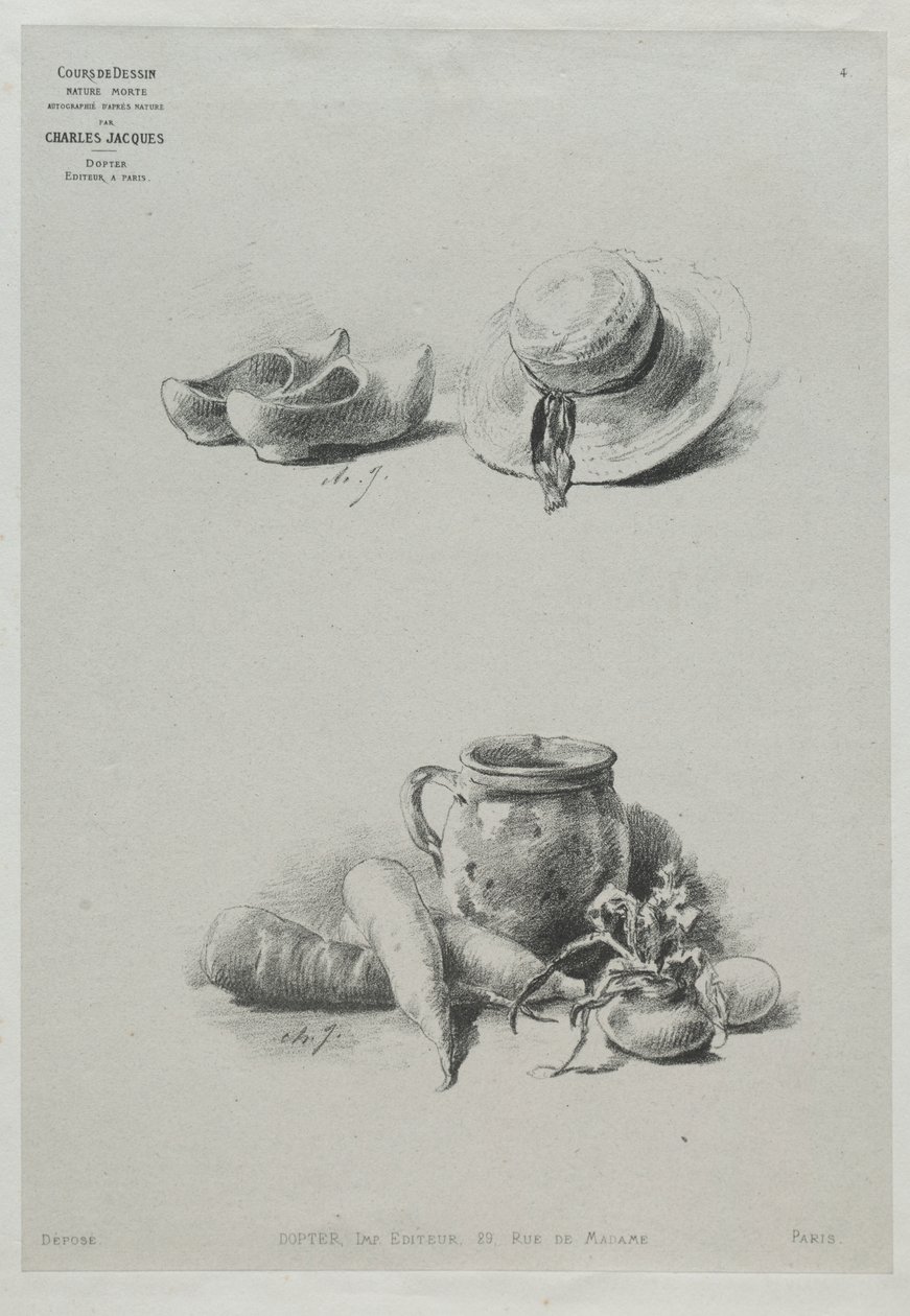 Stilleven door Charles Emile Jacque