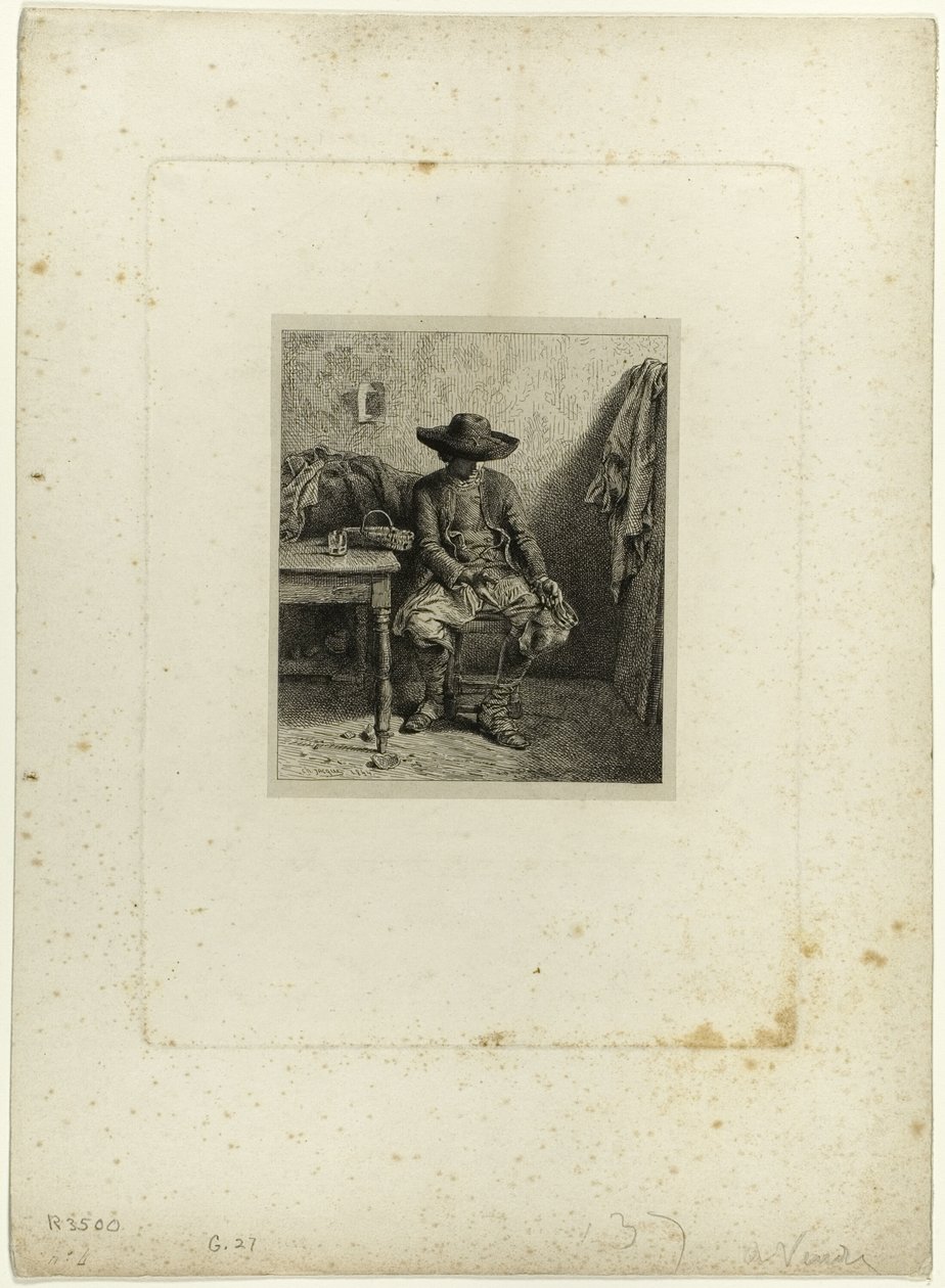 De gebroken koek door Charles Emile Jacque