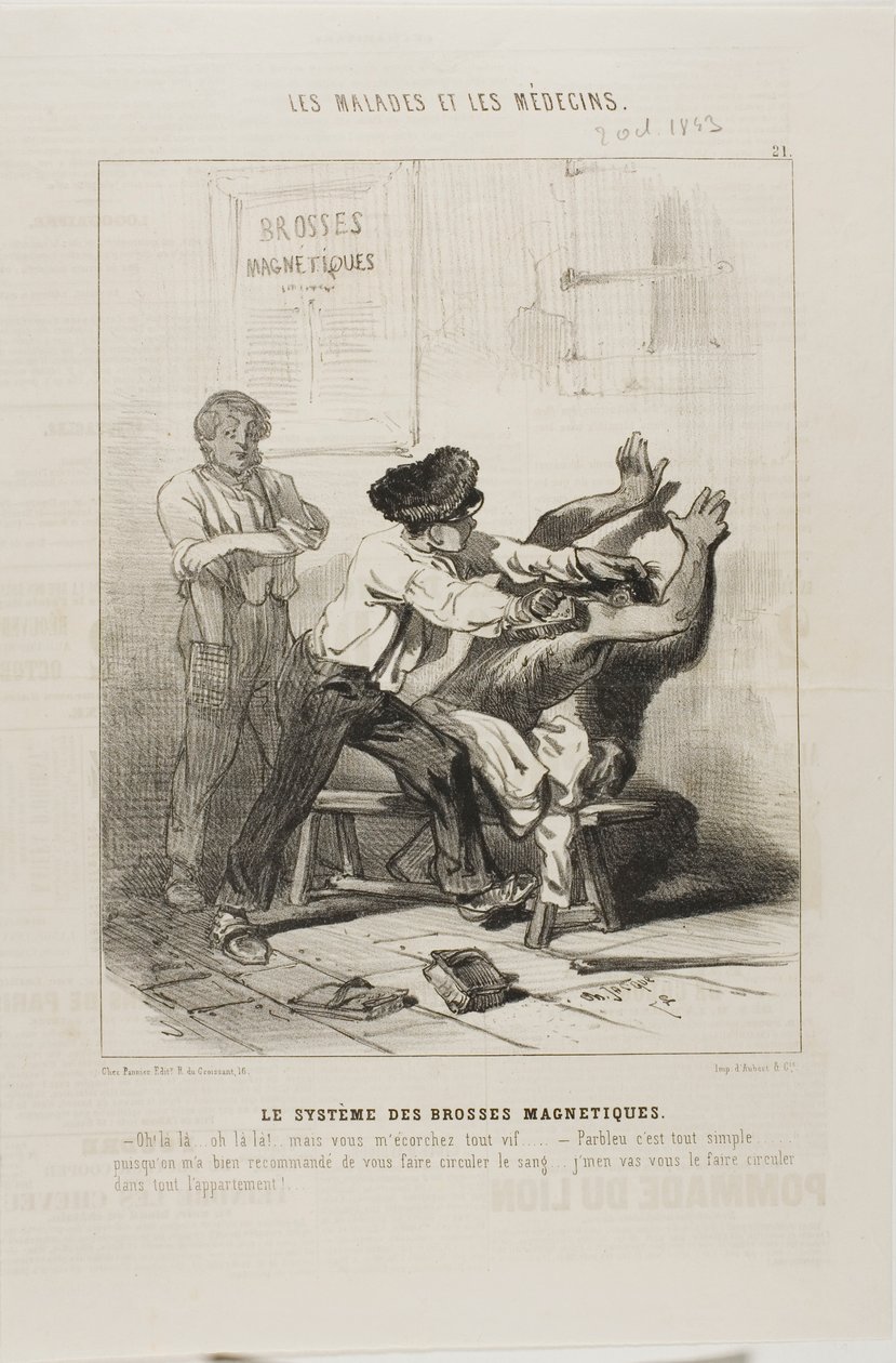 De magnetische penseelmethode (plaat 21) door Charles Emile Jacque