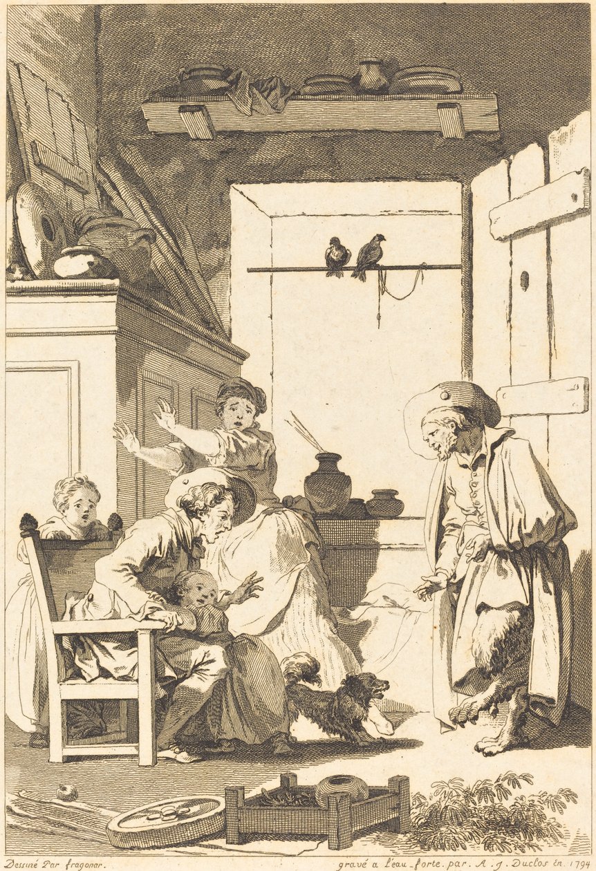 Belphegor door Charles Emmanuel Patas and Antoine Jean Duclos after Jean Honoré Fragonard