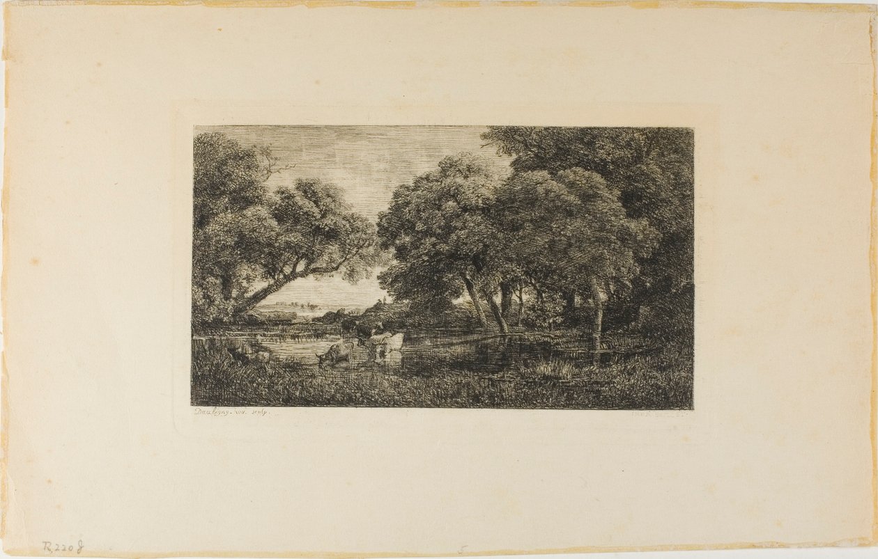 Vee bij een Poel door Charles Francois Daubigny