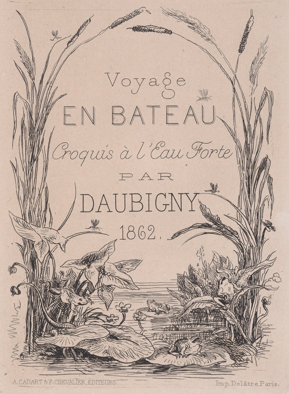 Frontispice, Voyage en bateau, 1862 door Charles Francois Daubigny