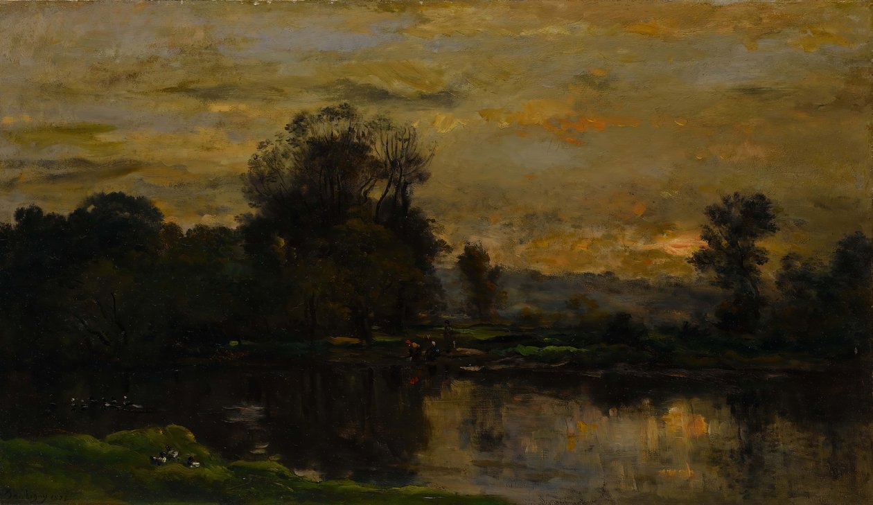 Landschap met Eenden door Charles Francois Daubigny