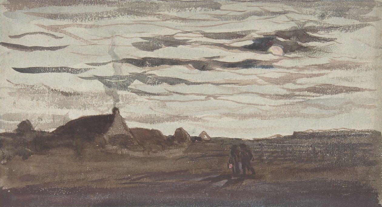 Maanlicht, ca. 1860 door Charles Francois Daubigny