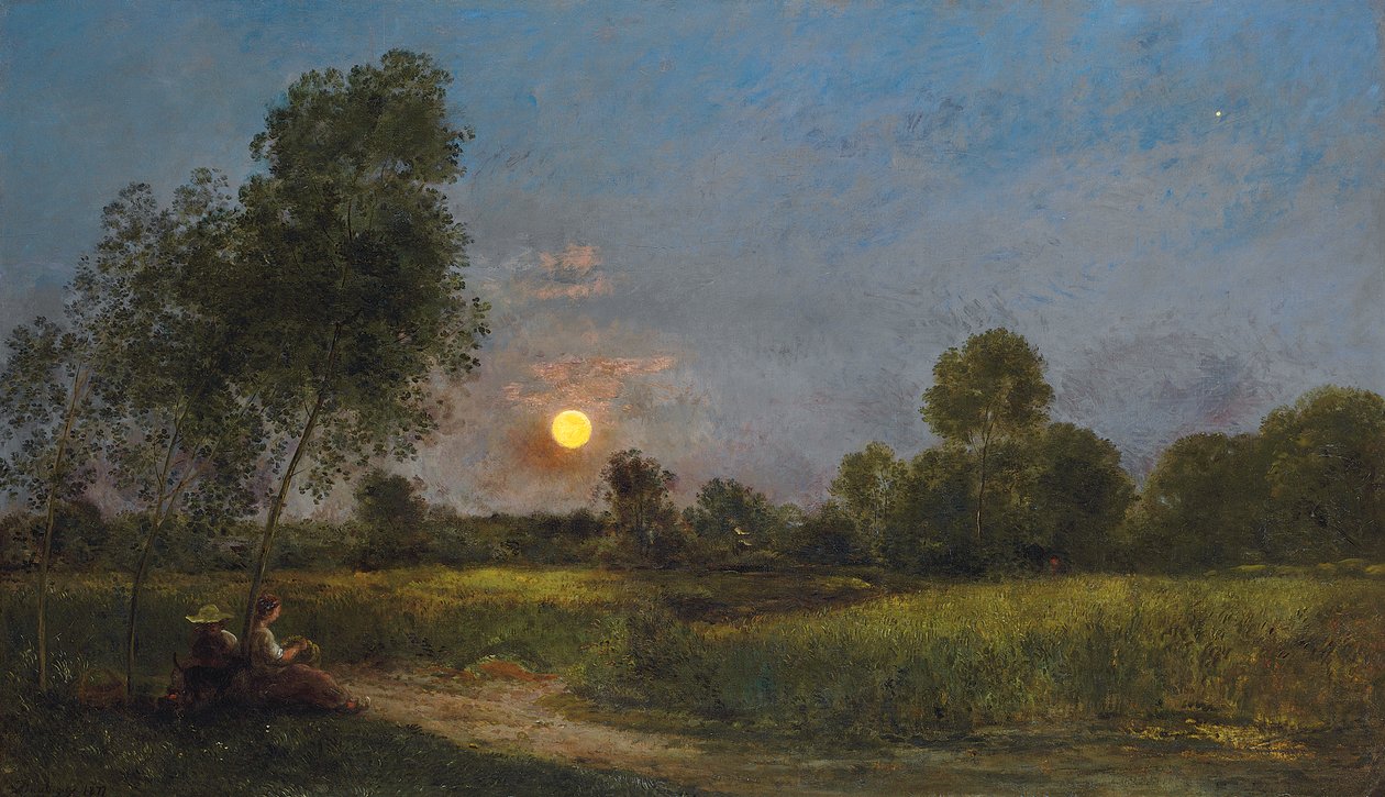 Maanopkomst, 1878 door Charles Francois Daubigny