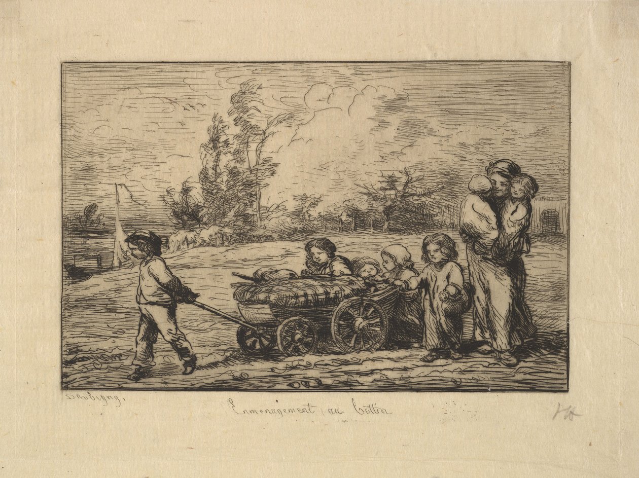 Verhuizen naar de Boot door Charles Francois Daubigny
