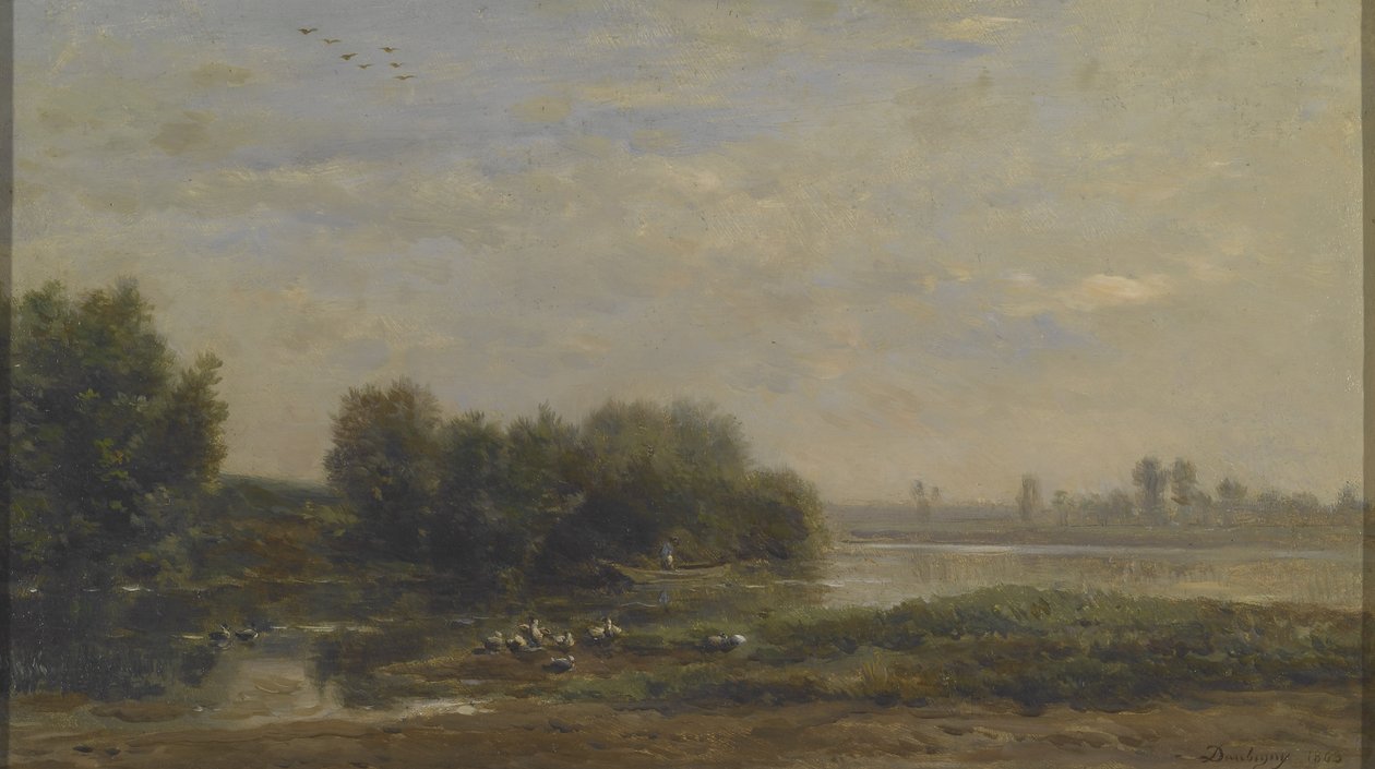 Aan de Oise door Charles Francois Daubigny