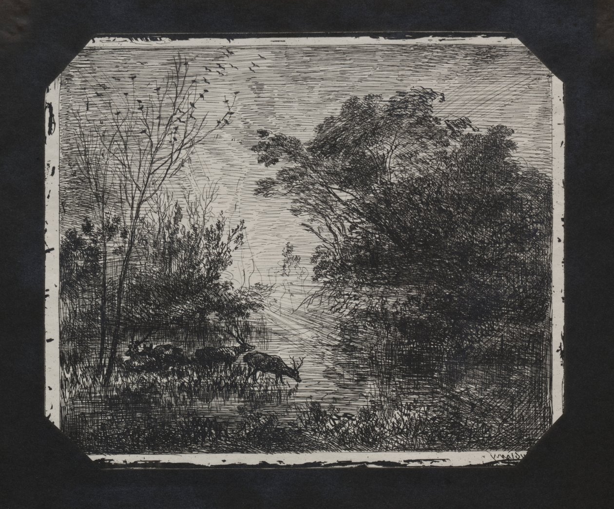 Het Hert door Charles Francois Daubigny