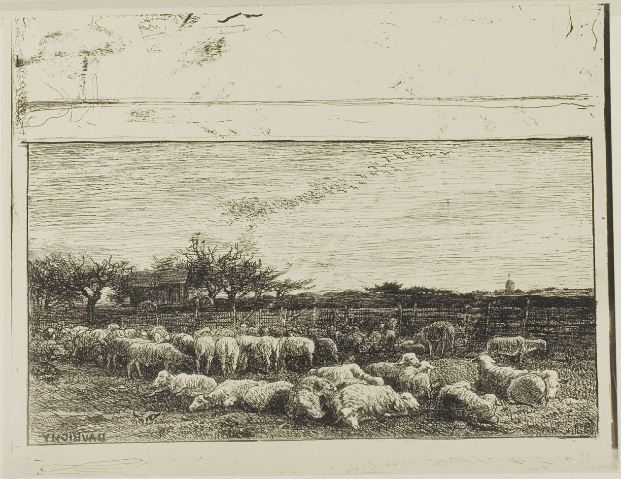De grote schaapskooi door Charles Francois Daubigny